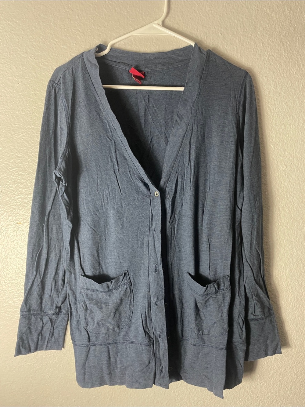 Merona Slate Blue Long Sleeve Button-Front Cardigan